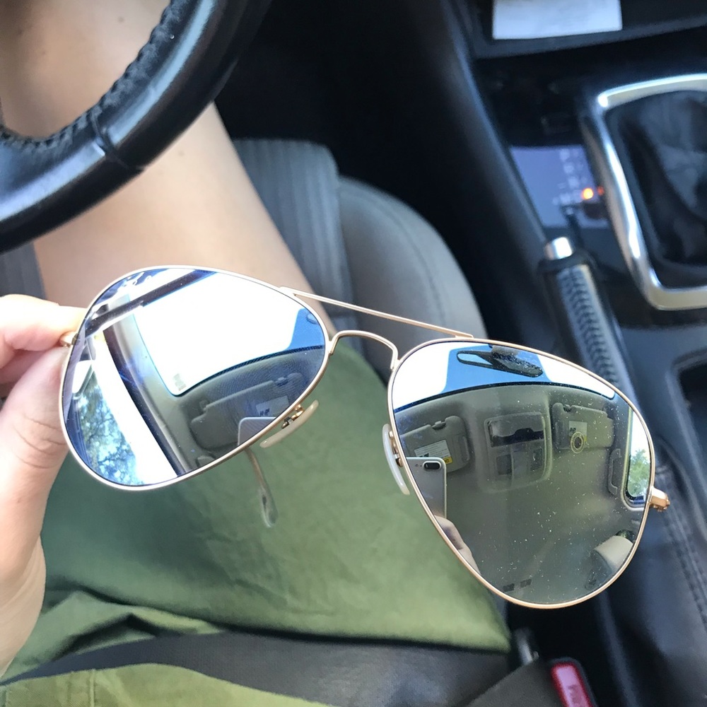 silver mirror ray ban aviators